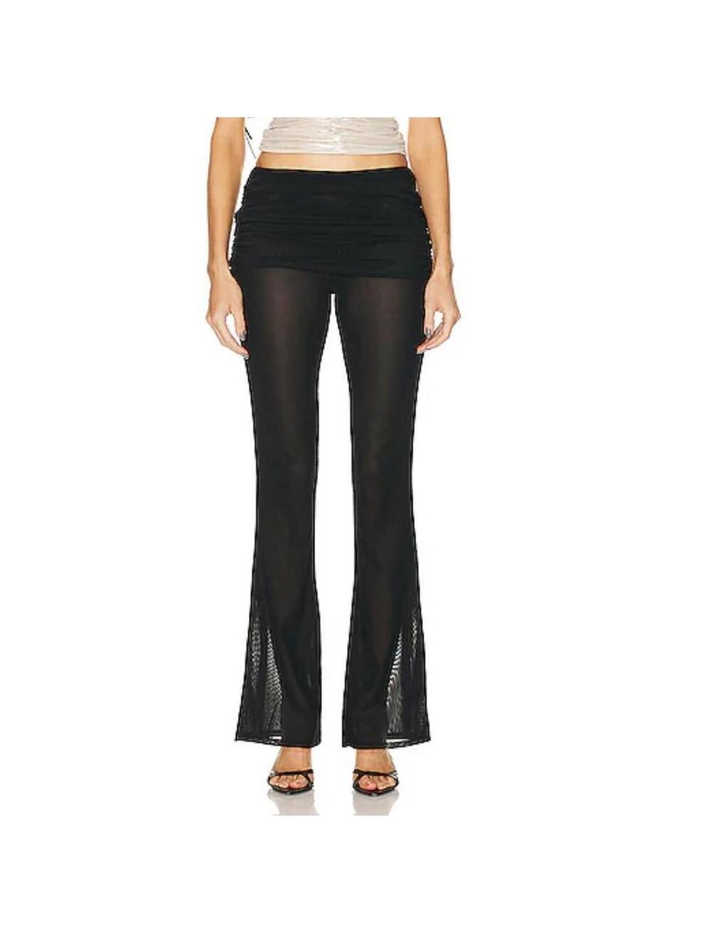MIAOU Black Mesh Fold-over Alana Pants Sz. 4XL NWT $195
